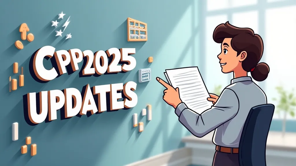 Illustration of CPP 2025 updates showing calendar with 2025 highlighted and retirement symbols