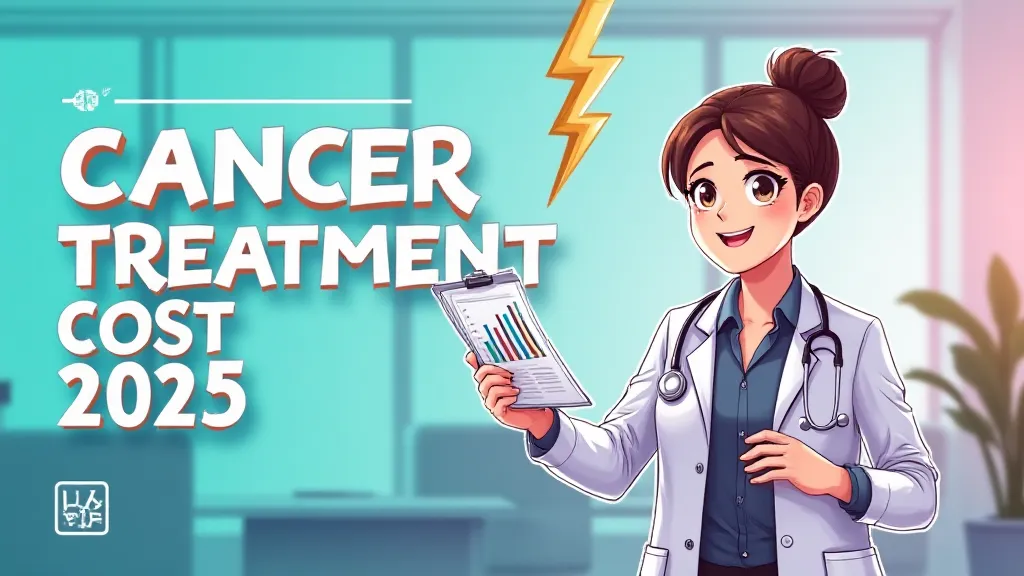 Illustration of cancer treatment cost 2025 showing medical bills and savings strategies