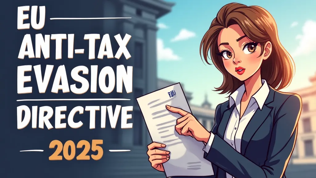 Illustration of EU Anti-Tax Evasion Directive 2025 showing documents with EU flag and calendar marked August 2025