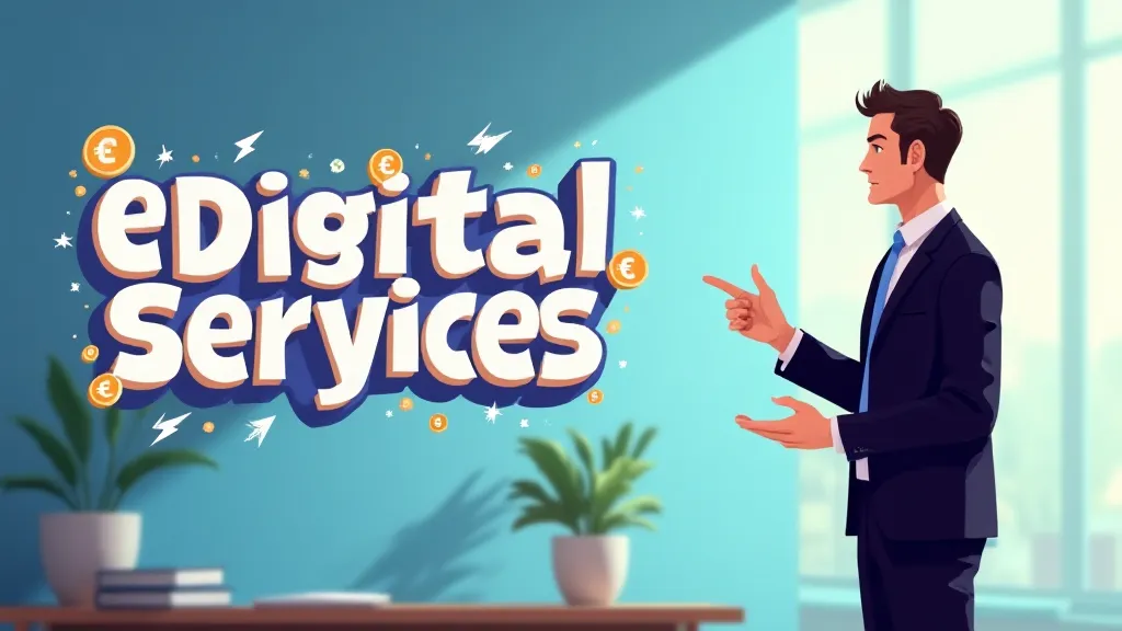 Illustration of EU Digital Services Tax showing calendar with 2025 deadline and digital icons