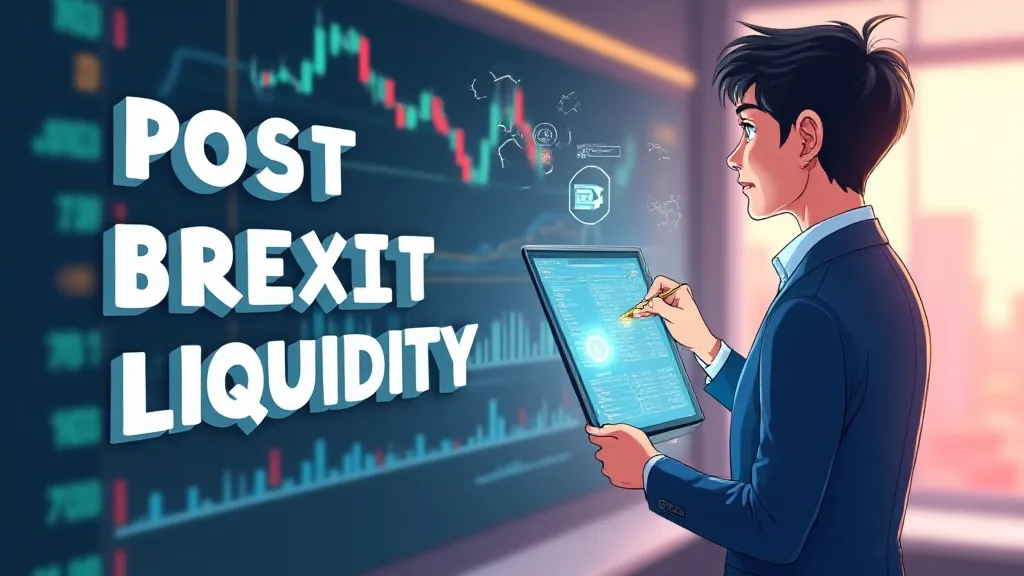 Illustration of post-Brexit liquidity shifts showing financial flows between New York, London, and Tokyo stock exchanges