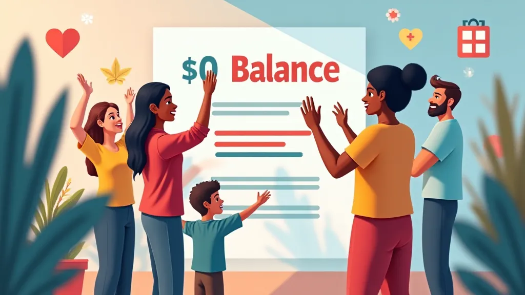 Infographic showing medical debt forgiveness eligibility tiers under Biden 2025 plan