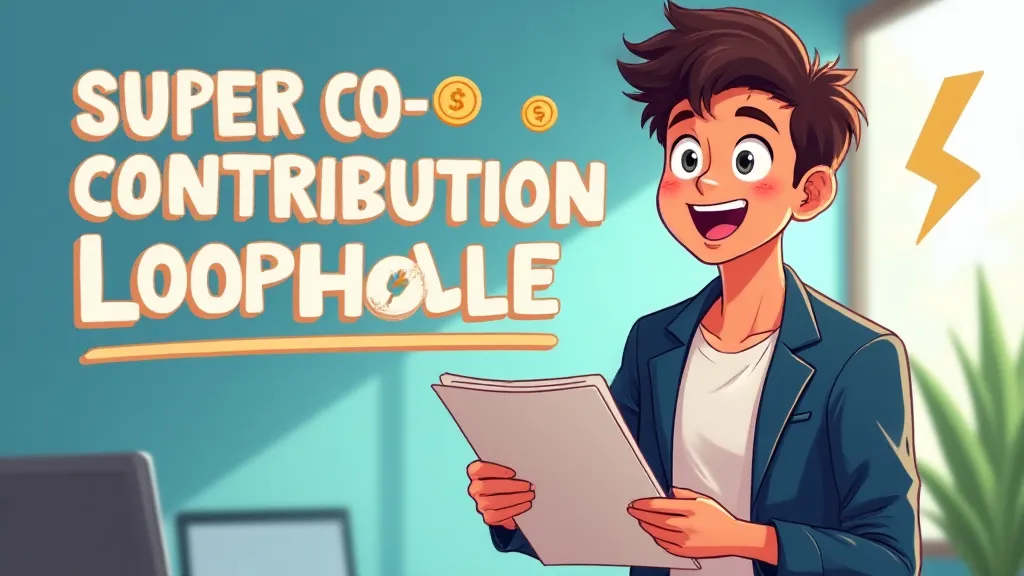 Illustration of Super Co-Contribution Loophole showing money flowing into super account with government logo