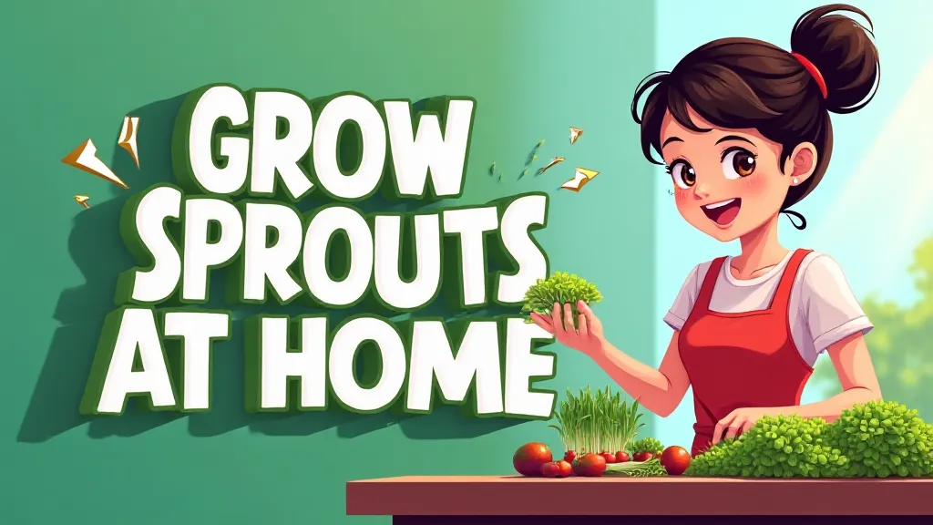 Illustration showing various stages of grow sprouts at home process
