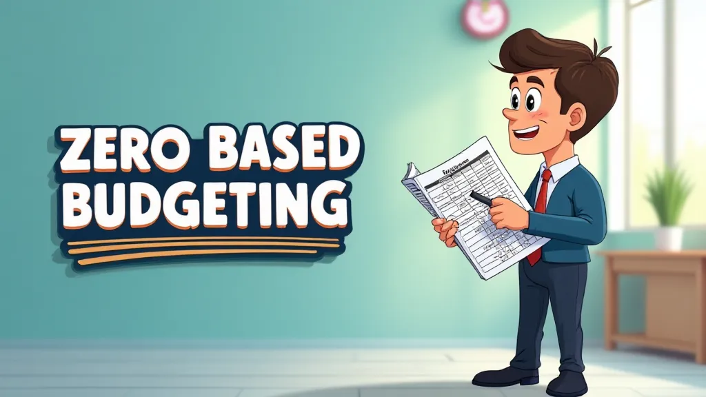 Illustration of zero based budgeting showing income and expenses balancing to zero on a scale