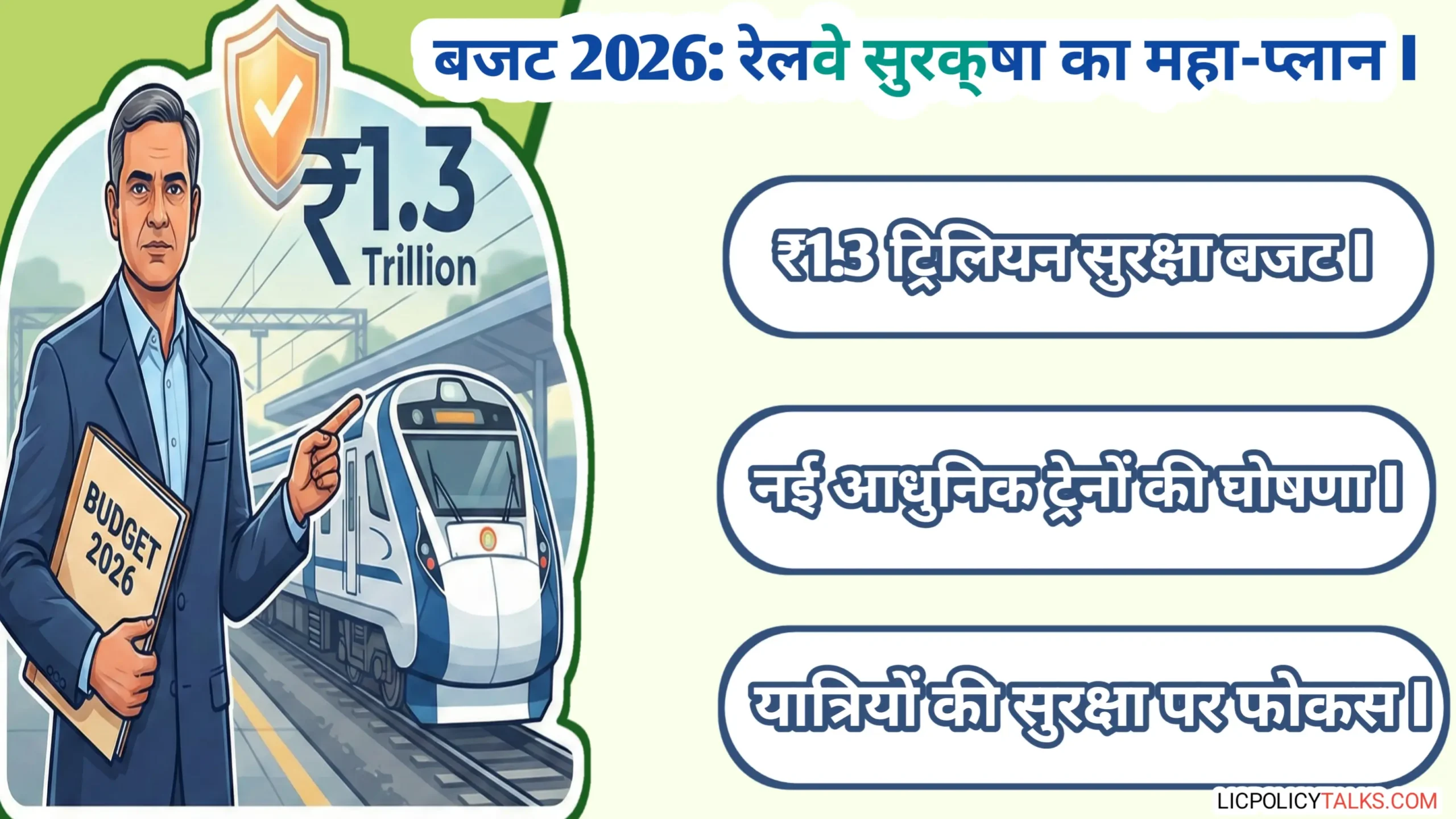 केंद्रीय बजट 2026: रेलवे सुरक्षा के लिए ₹1.3 ट्रिलियन का 'महा-बजट' और नई ट्रेनों की घोषणा - पूरी जानकारी