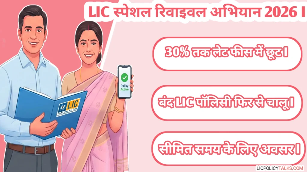 LIC स्पेशल रिवाइवल अभियान 2026: बंद पॉलिसी चालू करने पर 30% तक की छूट - अंतिम तारीख और पूरी जानकारी