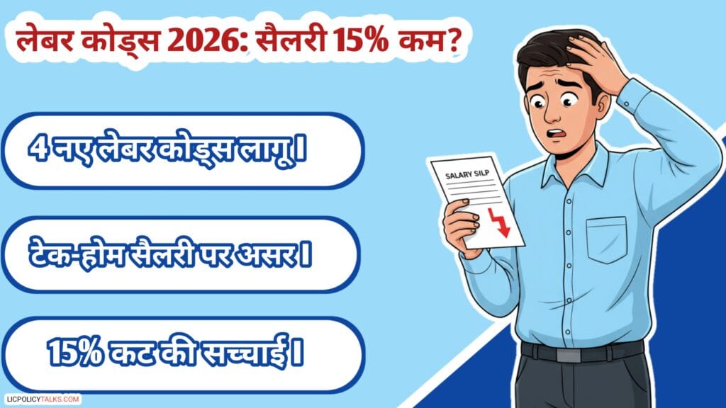 2026 के 4 लेबर कोड्स से इन-हैंड सैलरी पर बड़ा झटका: क्या आपकी टेक-होम सैलरी वाकई 15% घट जाएगी? (पूरी सच्चाई)