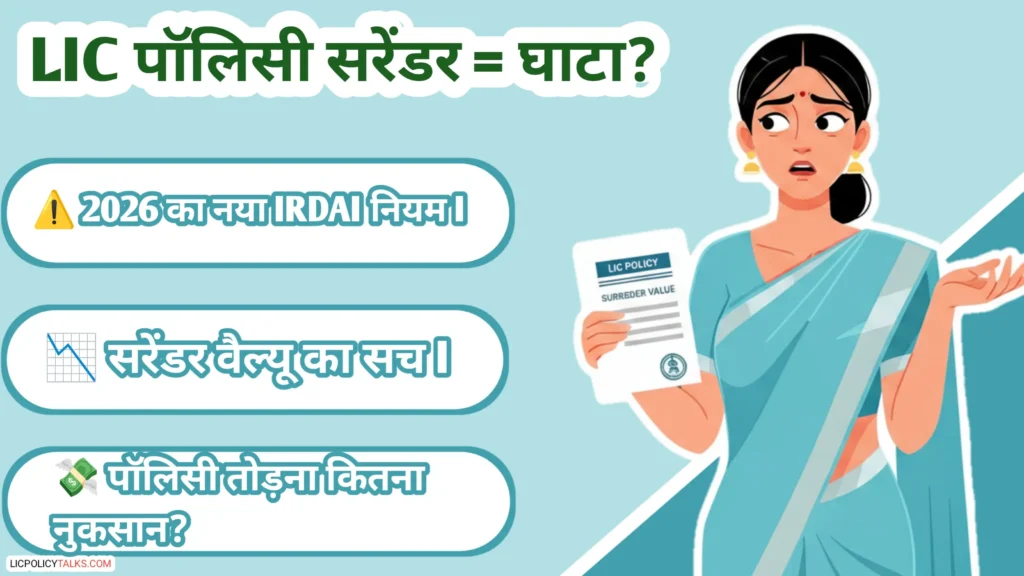 LIC पॉलिसी सरेंडर करना घाटे का सौदा है? 2026 के नए IRDAI सरेंडर वैल्यू नियम और एजेंट्स का छुपा सच